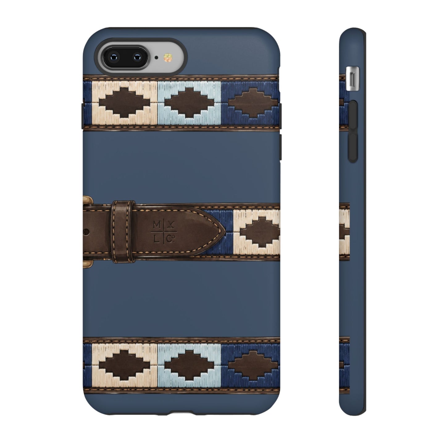 Country Belt Pattern Tough Phone Case in Deep Navy Matte