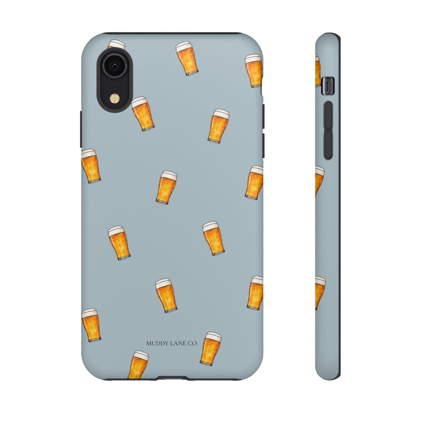 Pint Pattern Tough Phone Case in Dusty Blue Matte