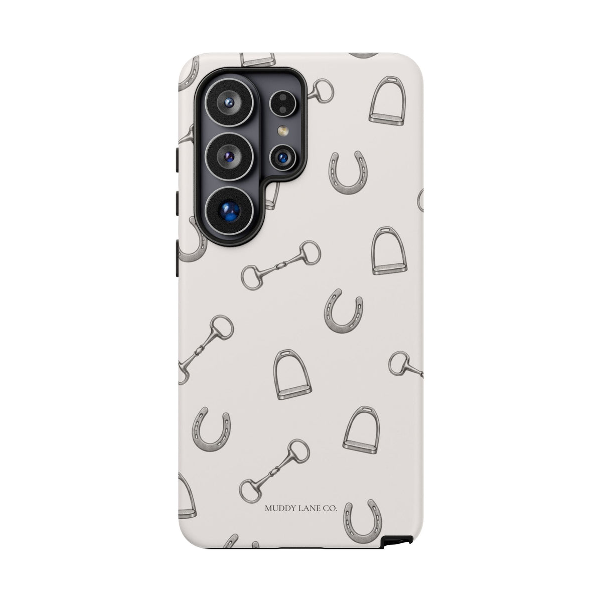 Tack Room Pattern Tough Phone Case in Warm Cream Matte