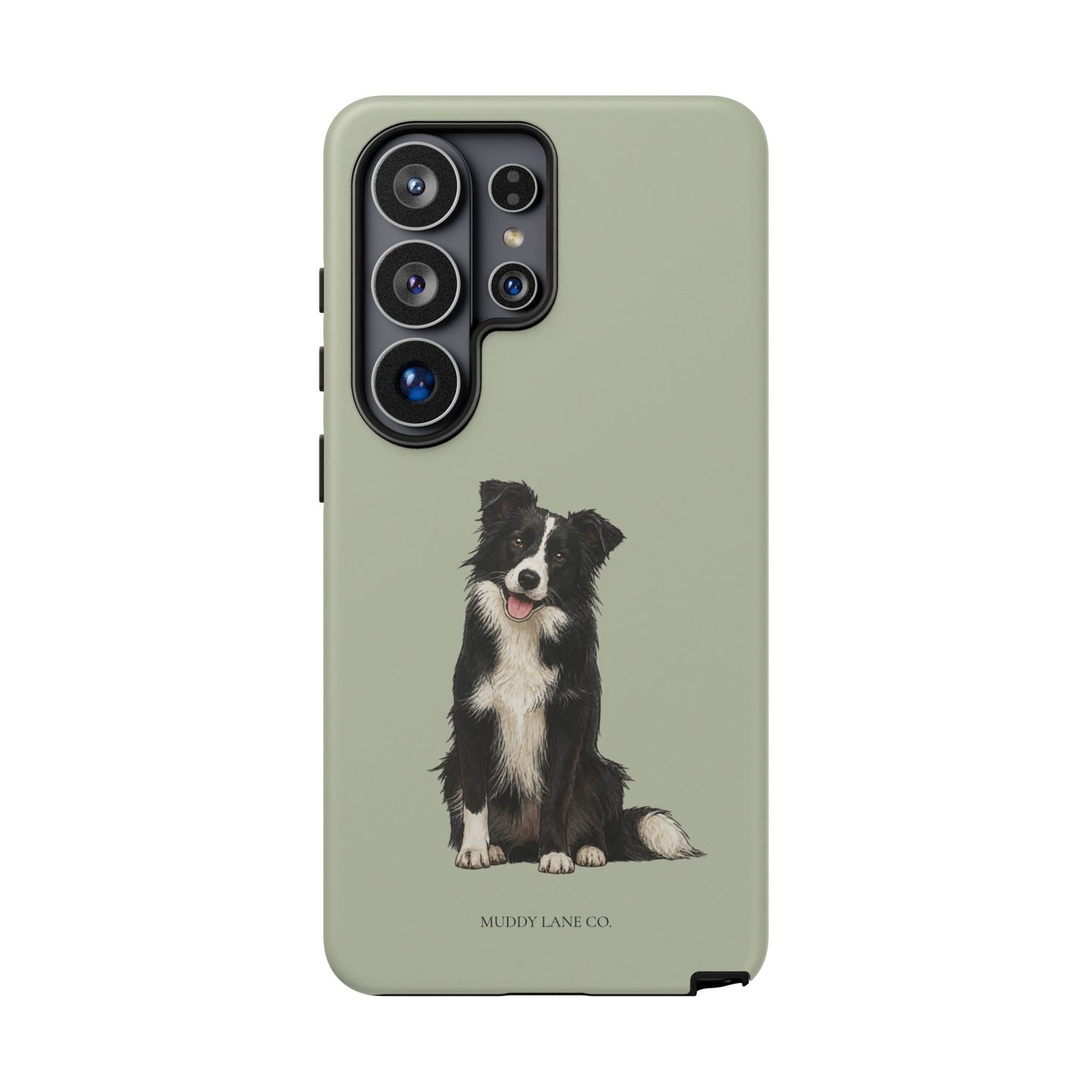 Border Collie Tough Phone Case in Light Sage Matte