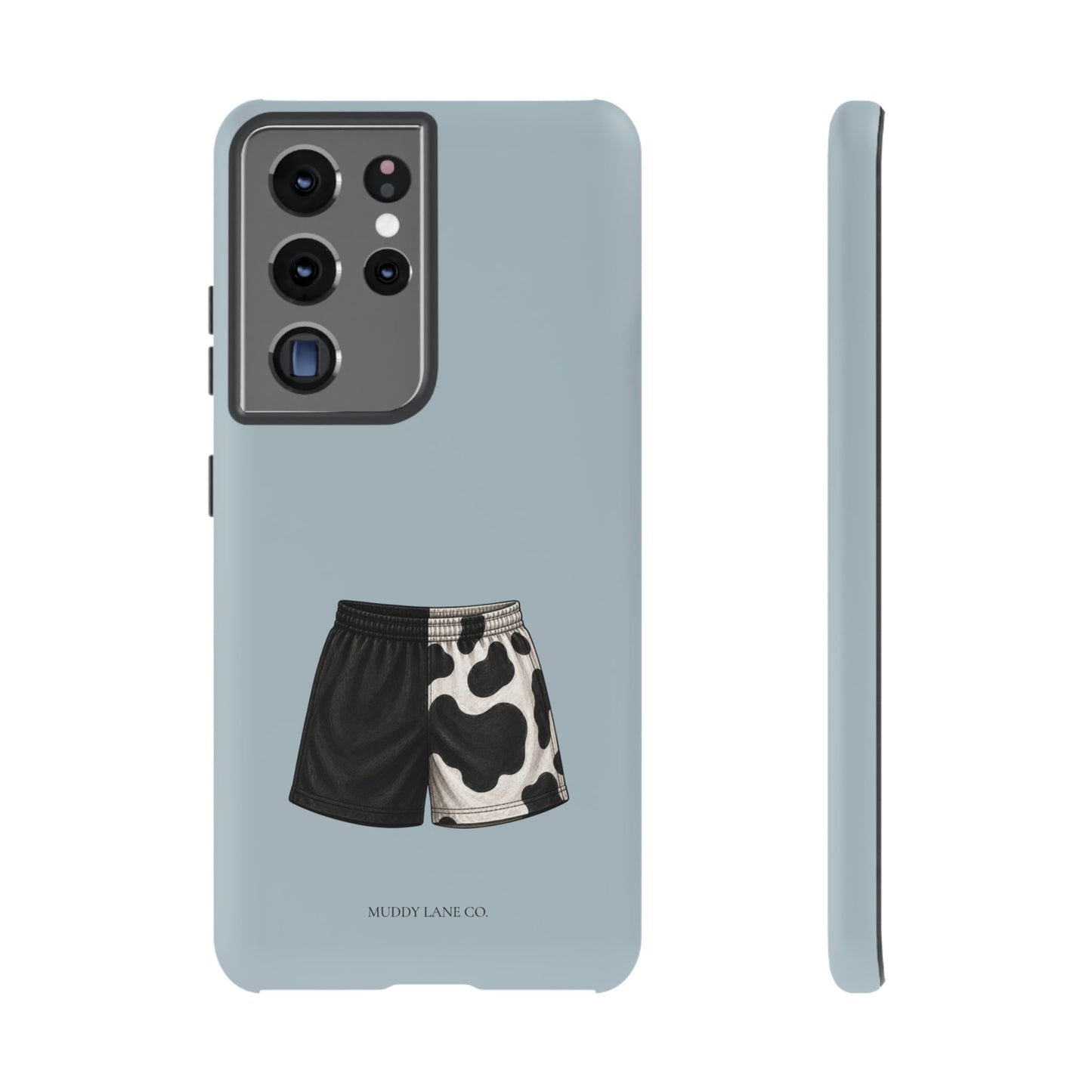 Cow Print Shorts Tough Phone Case in Dusty Blue Matte
