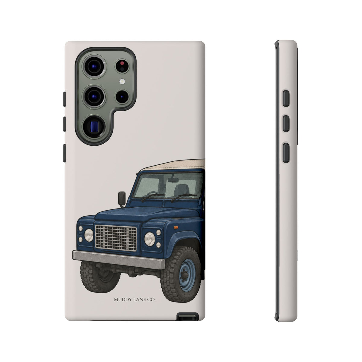 Blue Classic 4x4 Close-Up Tough Phone Case in Warm Cream Matte