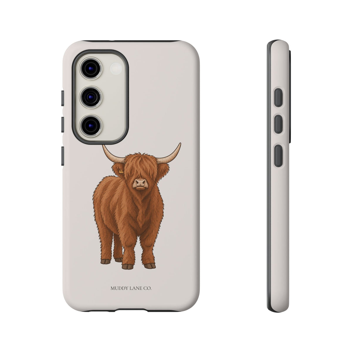 Highland Cow Tough Phone Case in Warm Cream Matte
