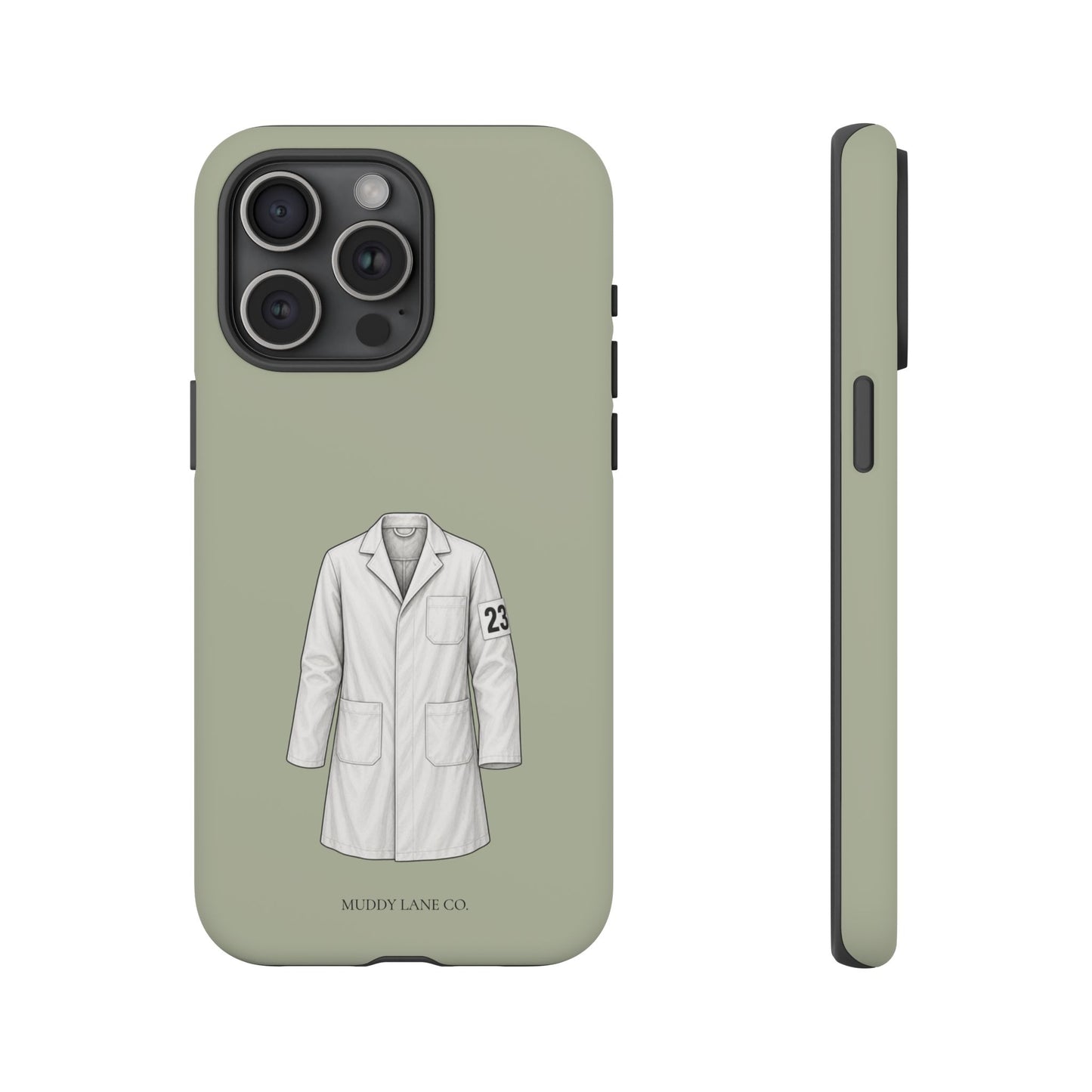 Showing Coat Tough Phone Case in Light Sage Matte