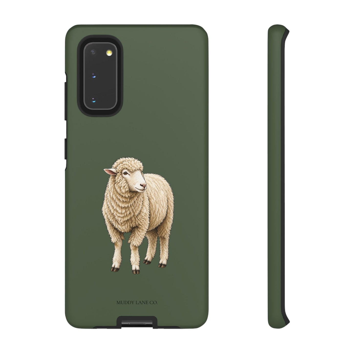 Sheep Tough Phone Case in Forest Green Matte
