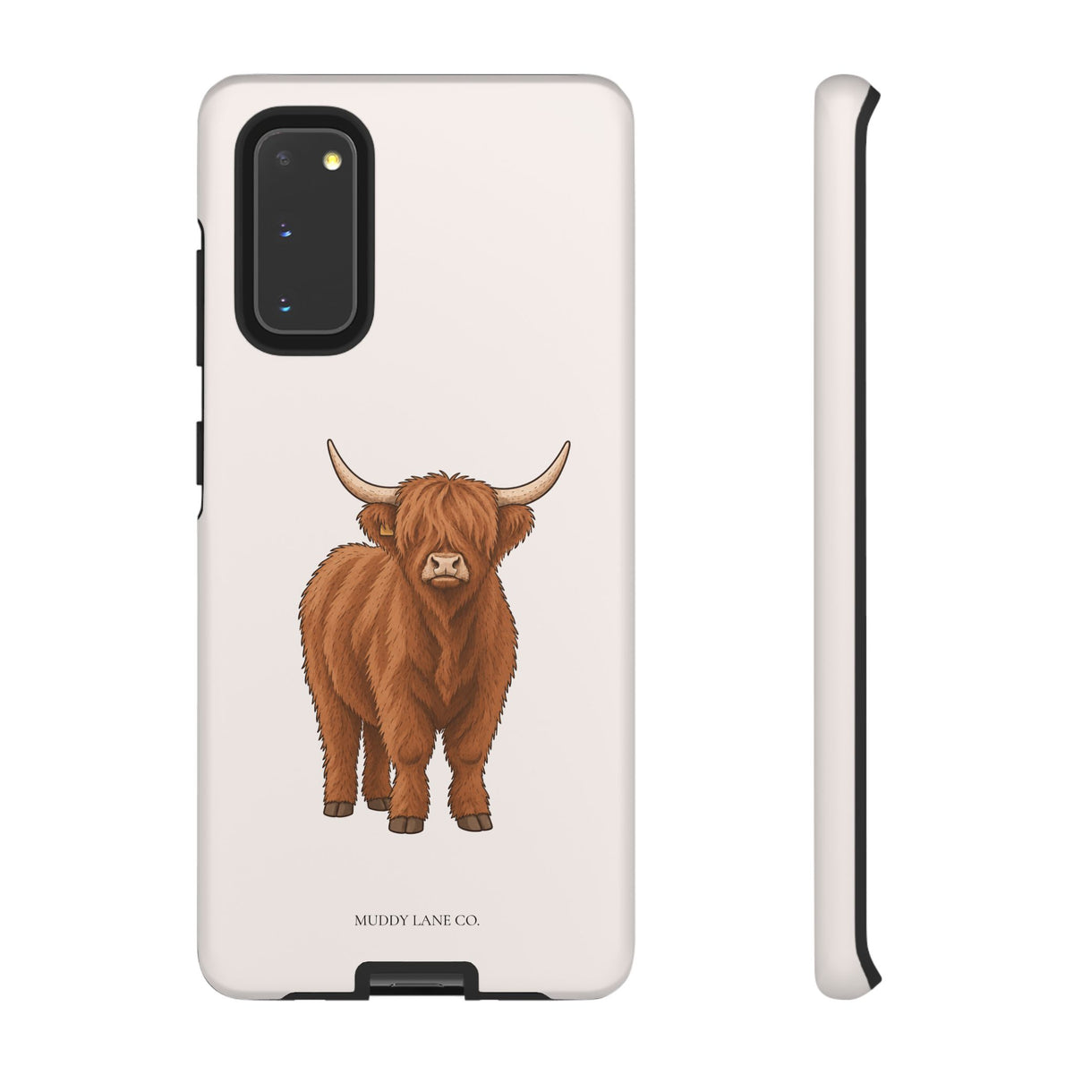Highland Cow Tough Phone Case in Warm Cream Matte