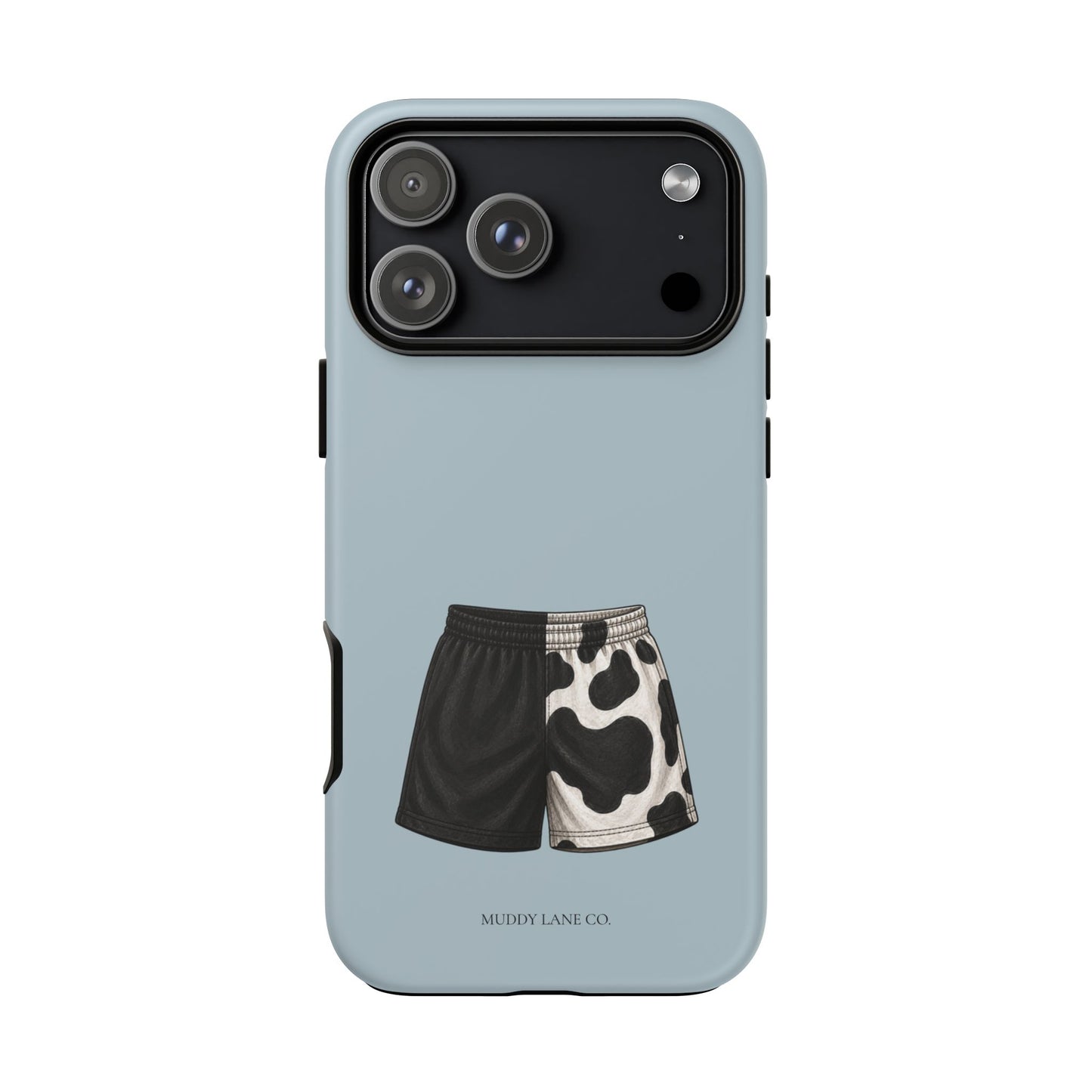 Cow Print Shorts Tough Phone Case in Dusty Blue Matte