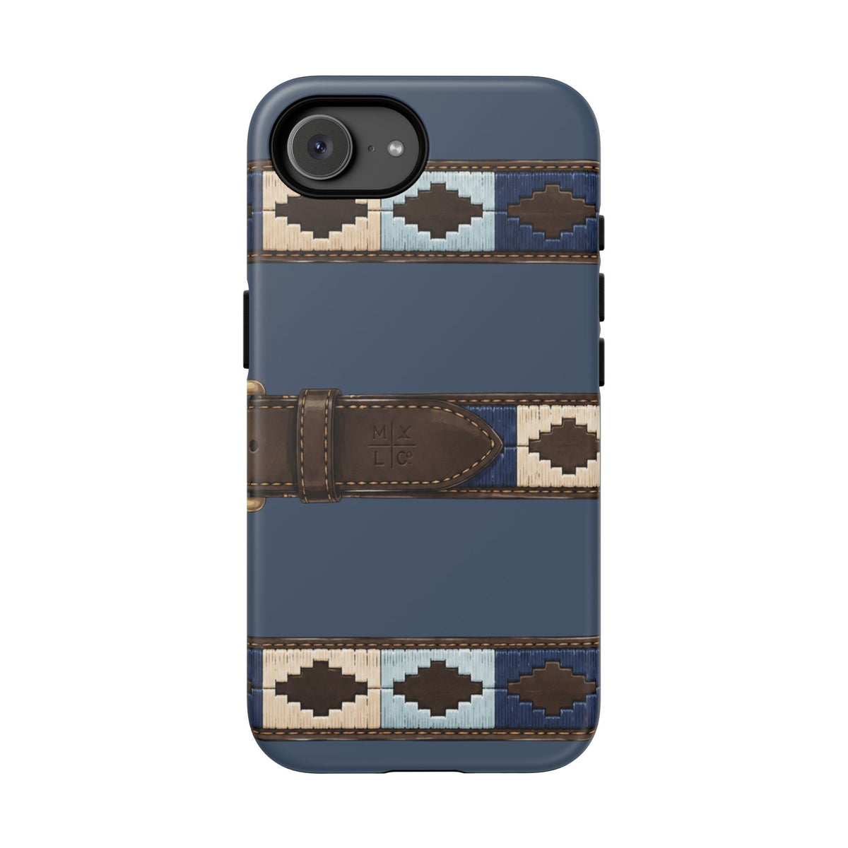 Country Belt Pattern Tough Phone Case in Deep Navy Matte