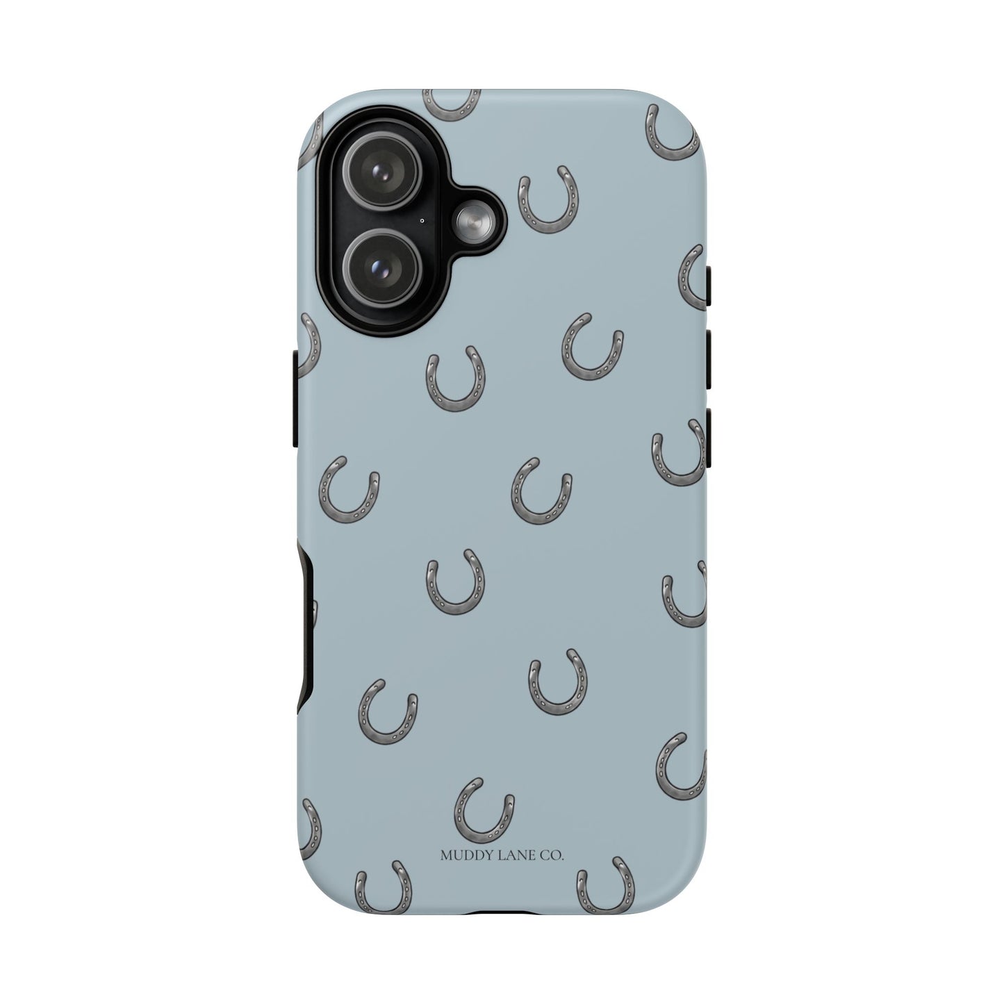 Horseshoe Pattern Tough Phone Case in Dusty Blue Matte