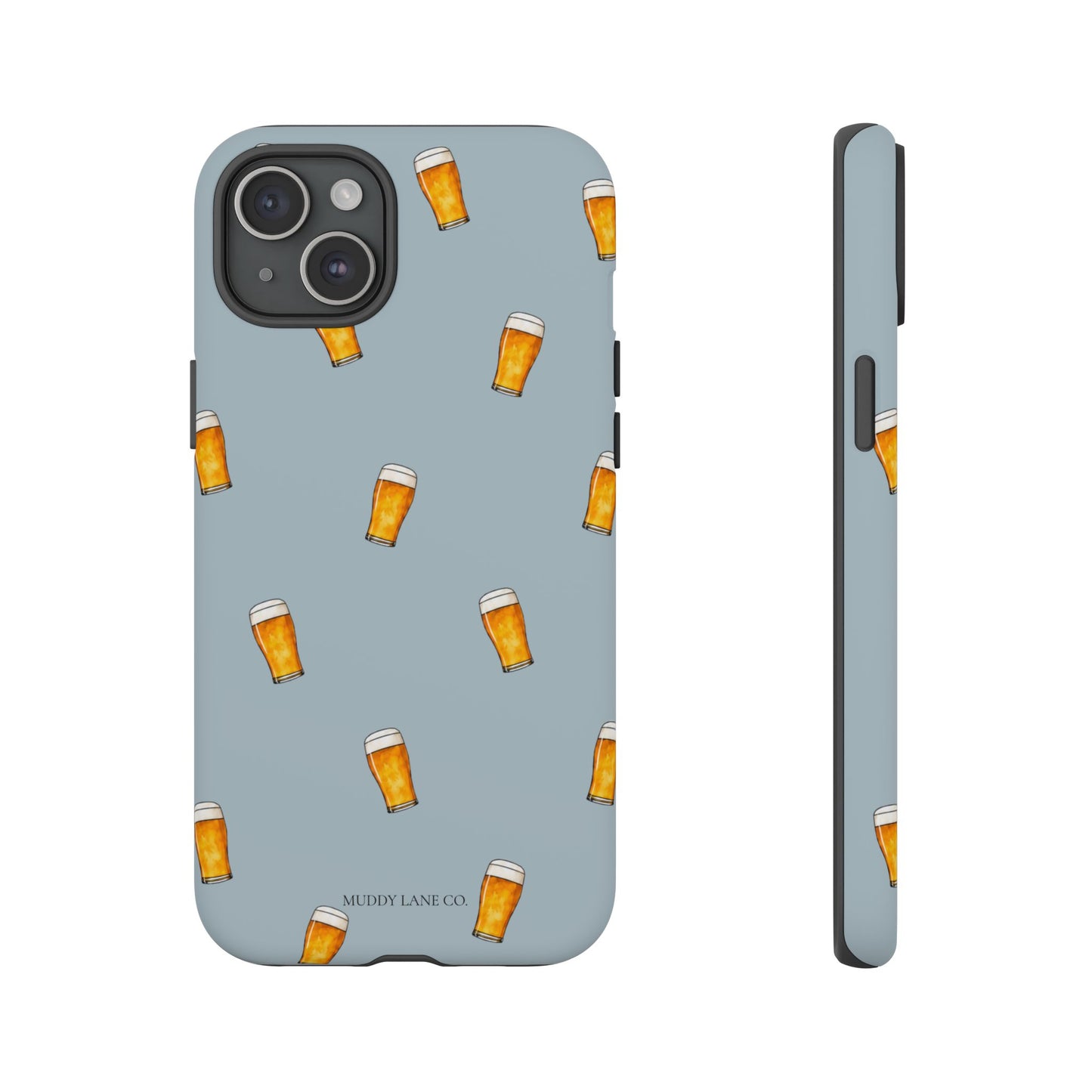 Pint Pattern Tough Phone Case in Dusty Blue Matte