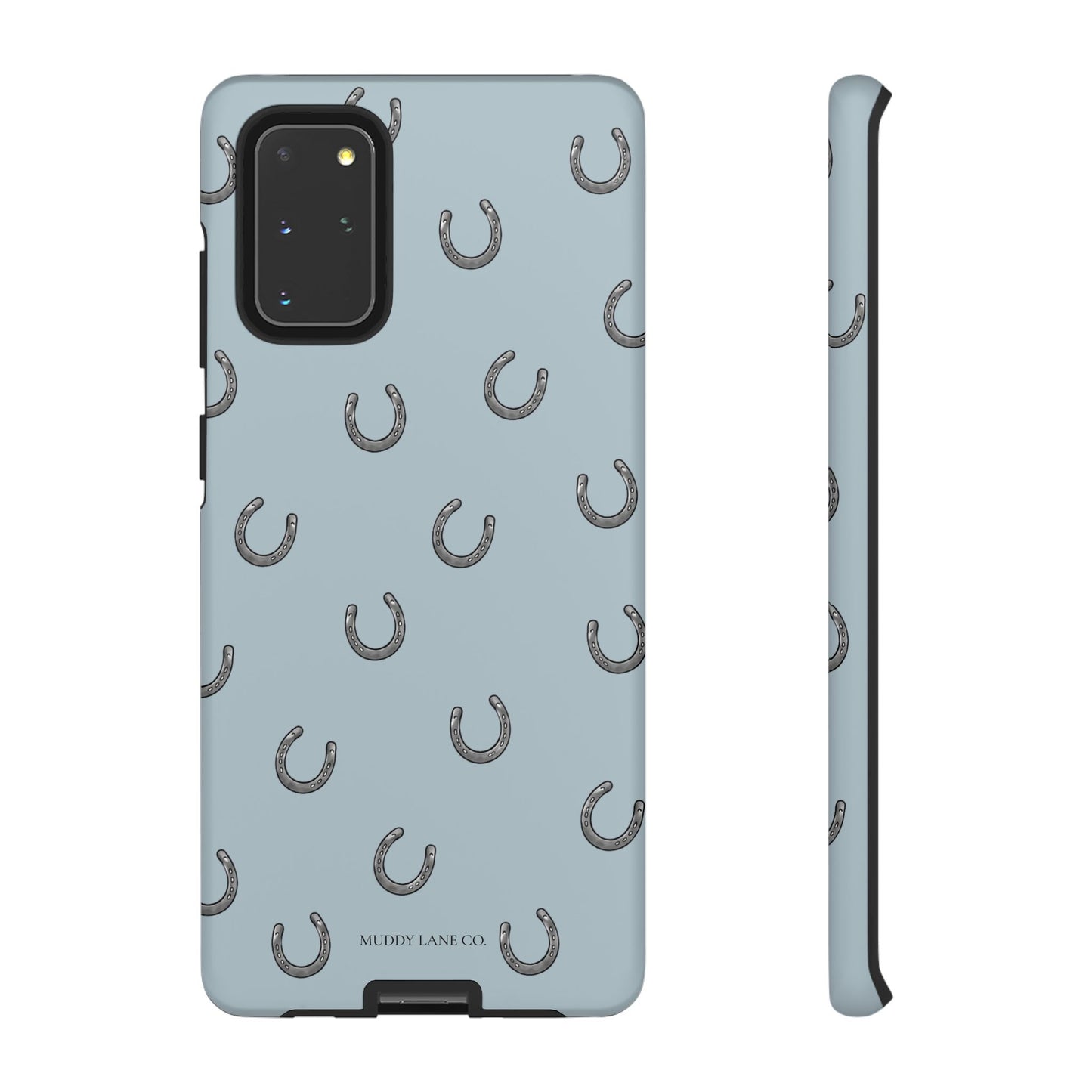 Horseshoe Pattern Tough Phone Case in Dusty Blue Matte