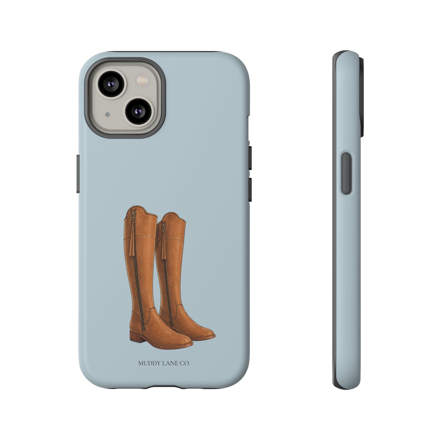 Riding Boots Tough Phone Case in Dusty Blue Matte