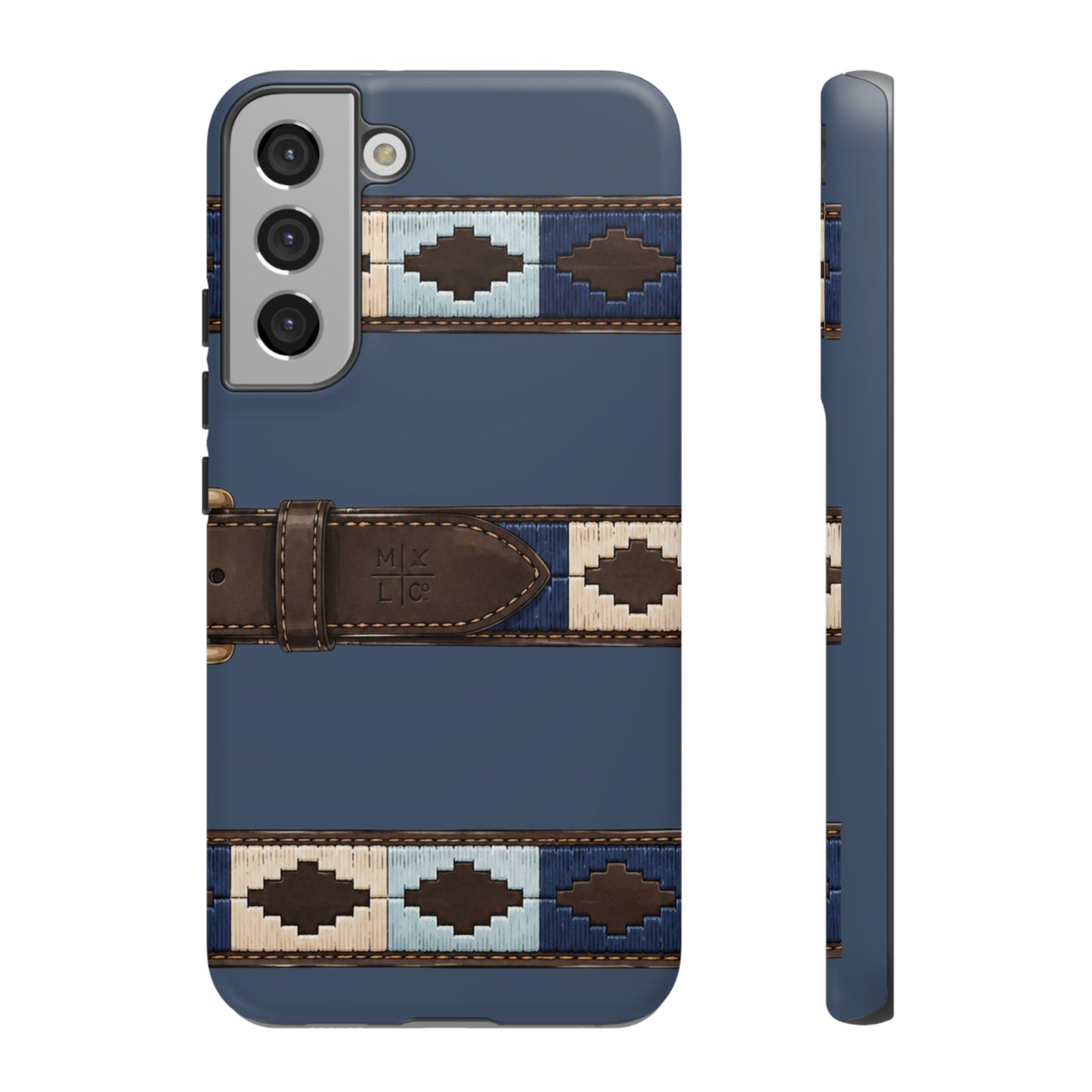 Country Belt Pattern Tough Phone Case in Deep Navy Matte