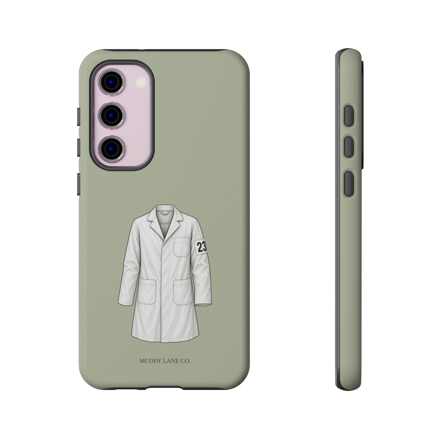 Showing Coat Tough Phone Case in Light Sage Matte