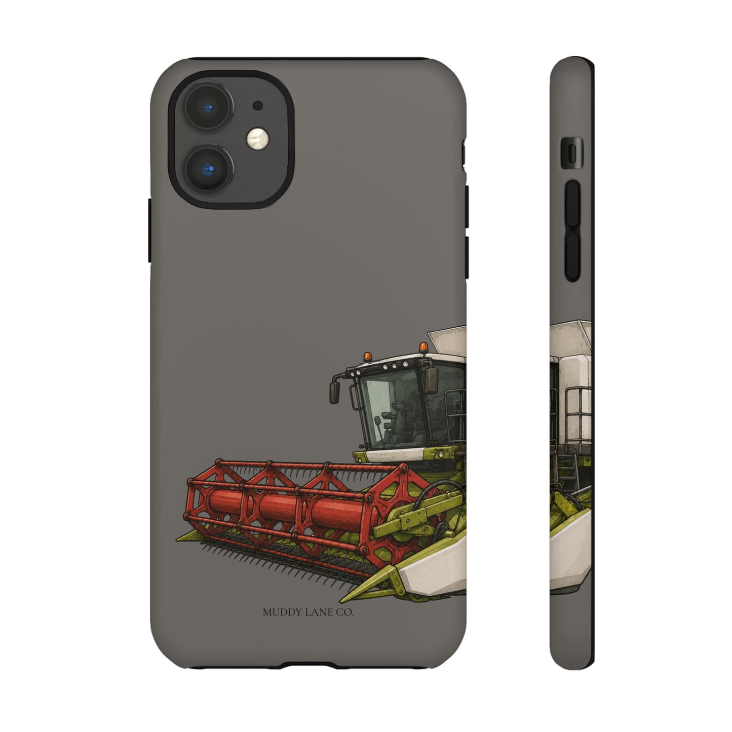 Combine Harvester Close-Up Tough Phone Case in Dark Grey Matte