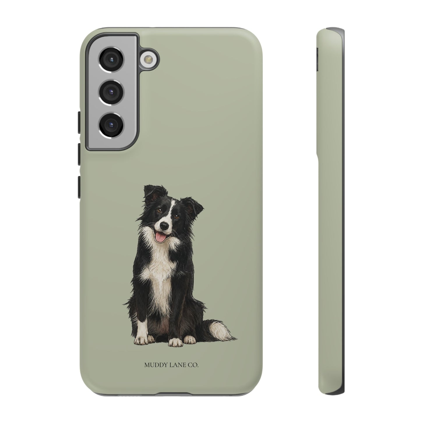 Border Collie Tough Phone Case in Light Sage Matte
