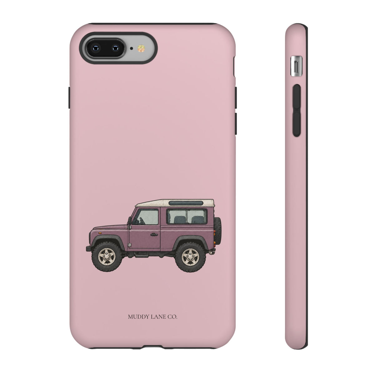 Pink Classic 4x4 phone case in Soft Rosette Pink by Muddy Lane Co, photo 3