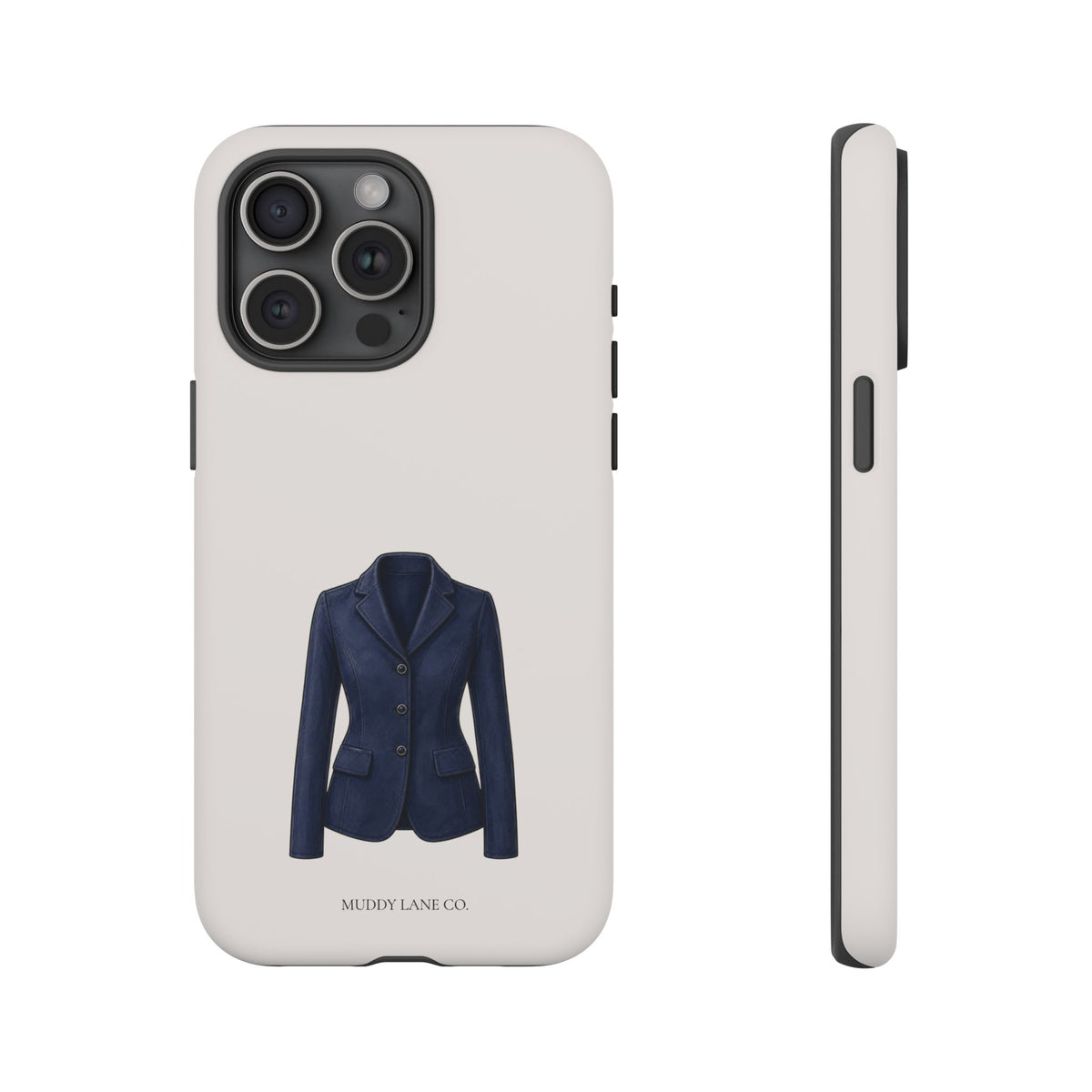 Navy Show Jacket Tough Phone Case in Warm Cream Matte
