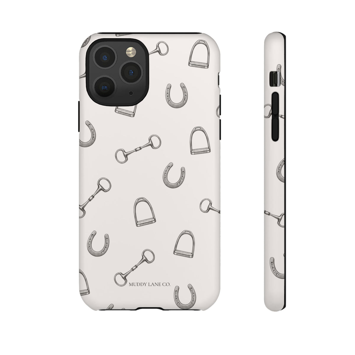 Tack Room Pattern Tough Phone Case in Warm Cream Matte