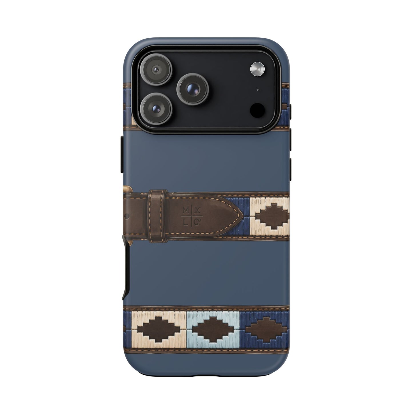 Country Belt Pattern Tough Phone Case in Deep Navy Matte