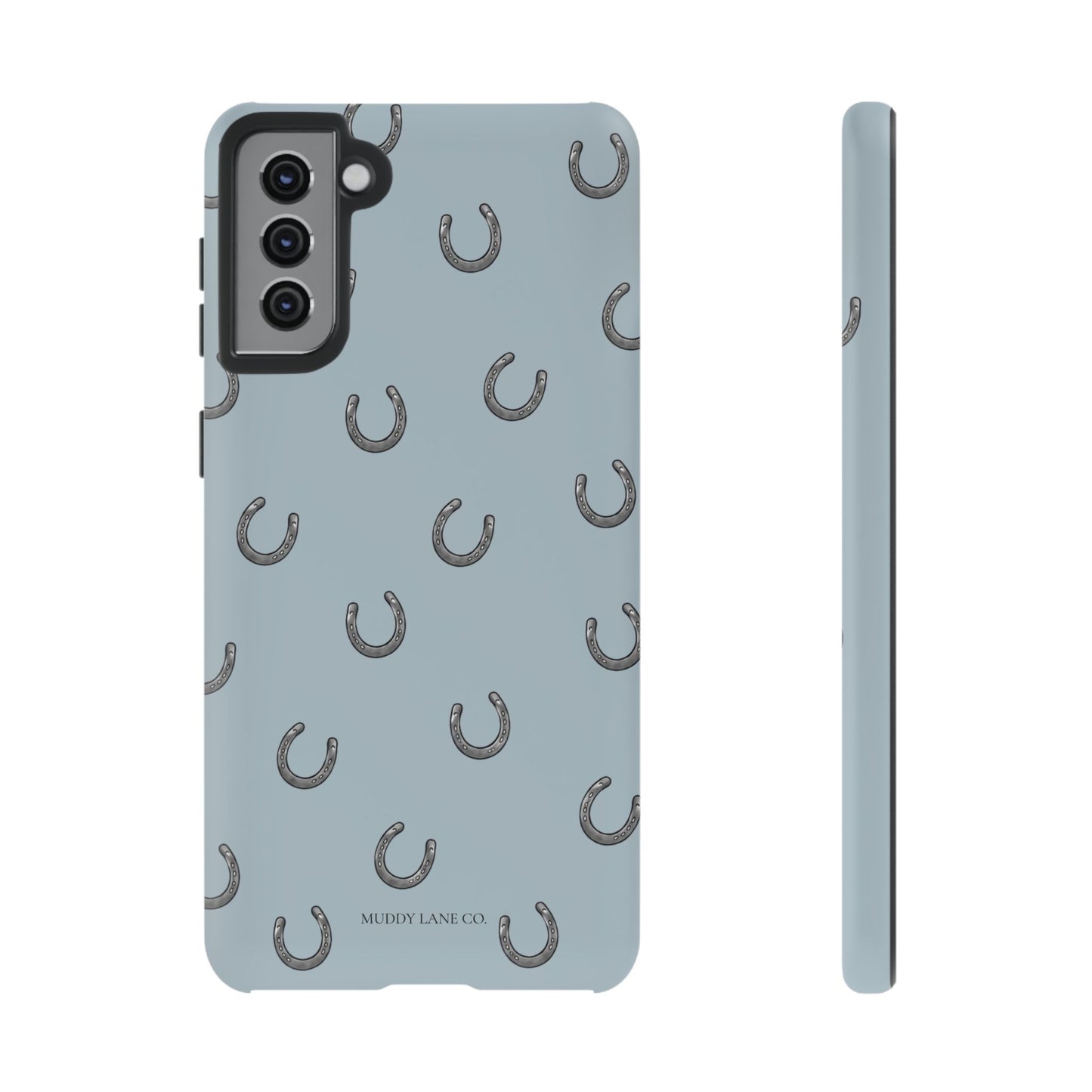 Horseshoe Pattern Tough Phone Case in Dusty Blue Matte