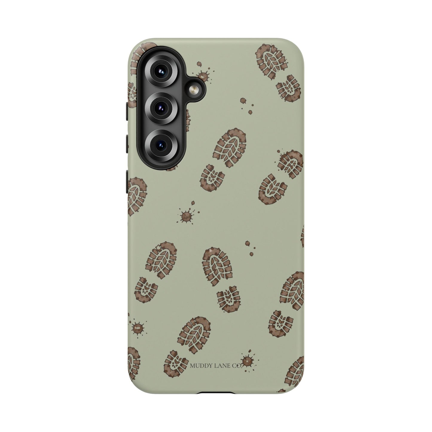 Muddy Boot Print Tough Phone Case in Light Sage Matte
