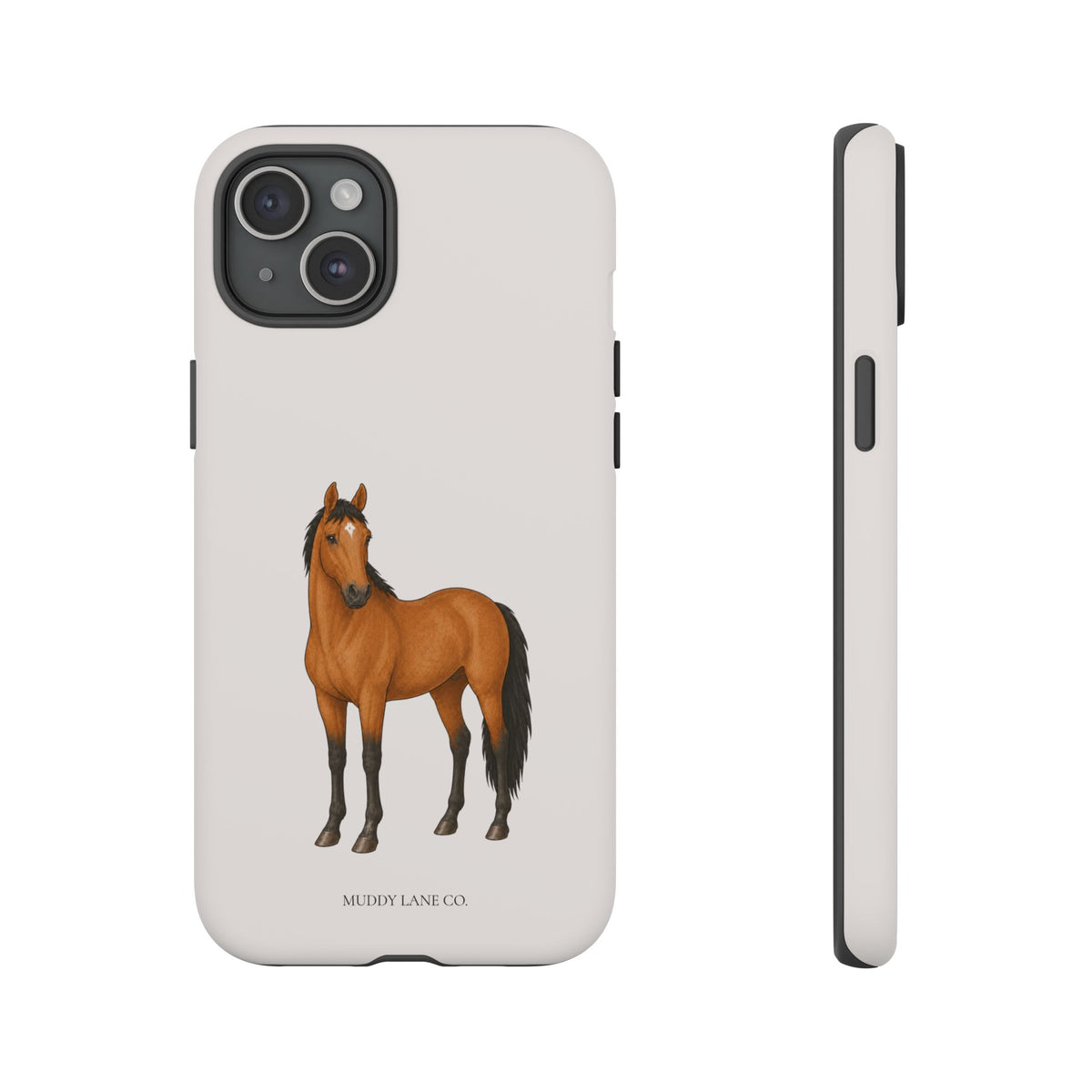 Chestnut Horse Tough Phone Case in Warm Cream Matte
