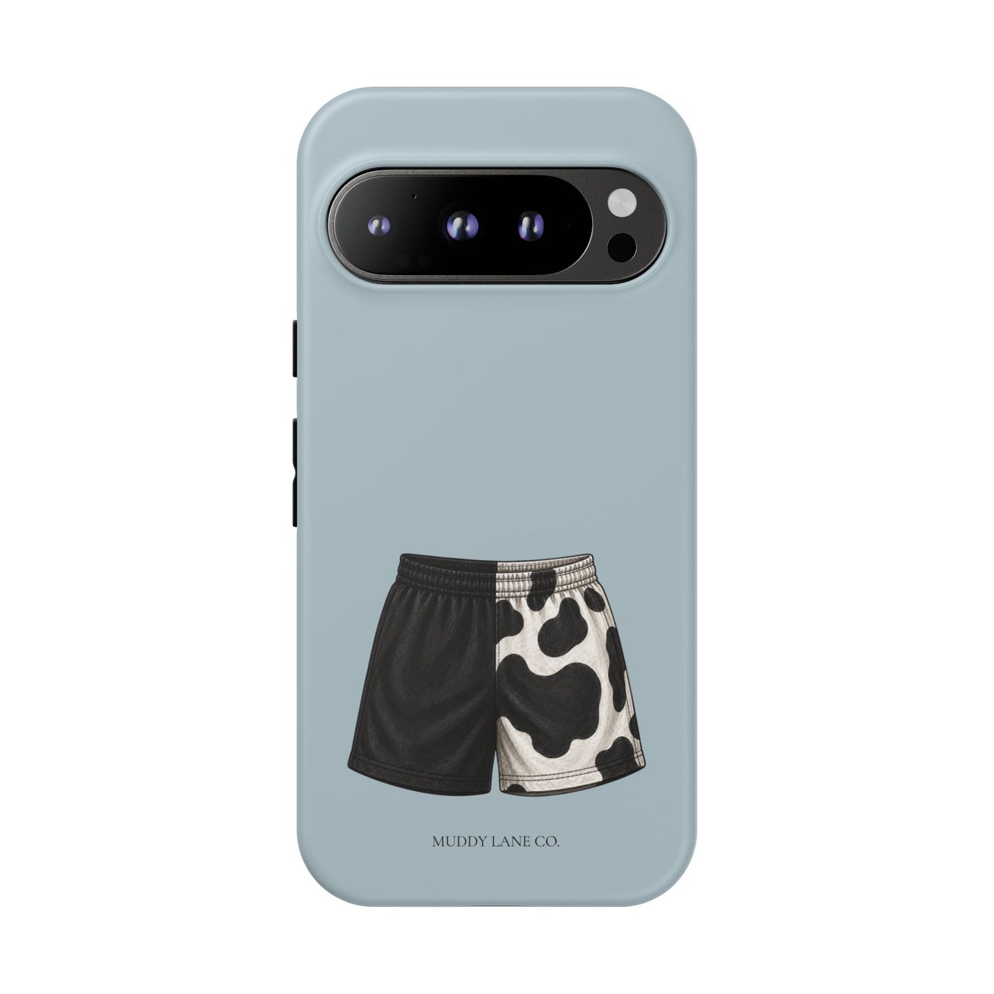 Cow Print Shorts Tough Phone Case in Dusty Blue Matte