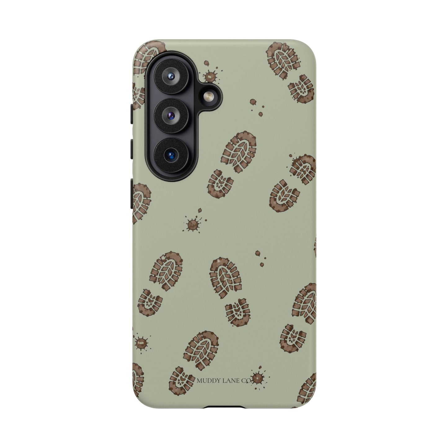 Muddy Boot Print Tough Phone Case in Light Sage Matte