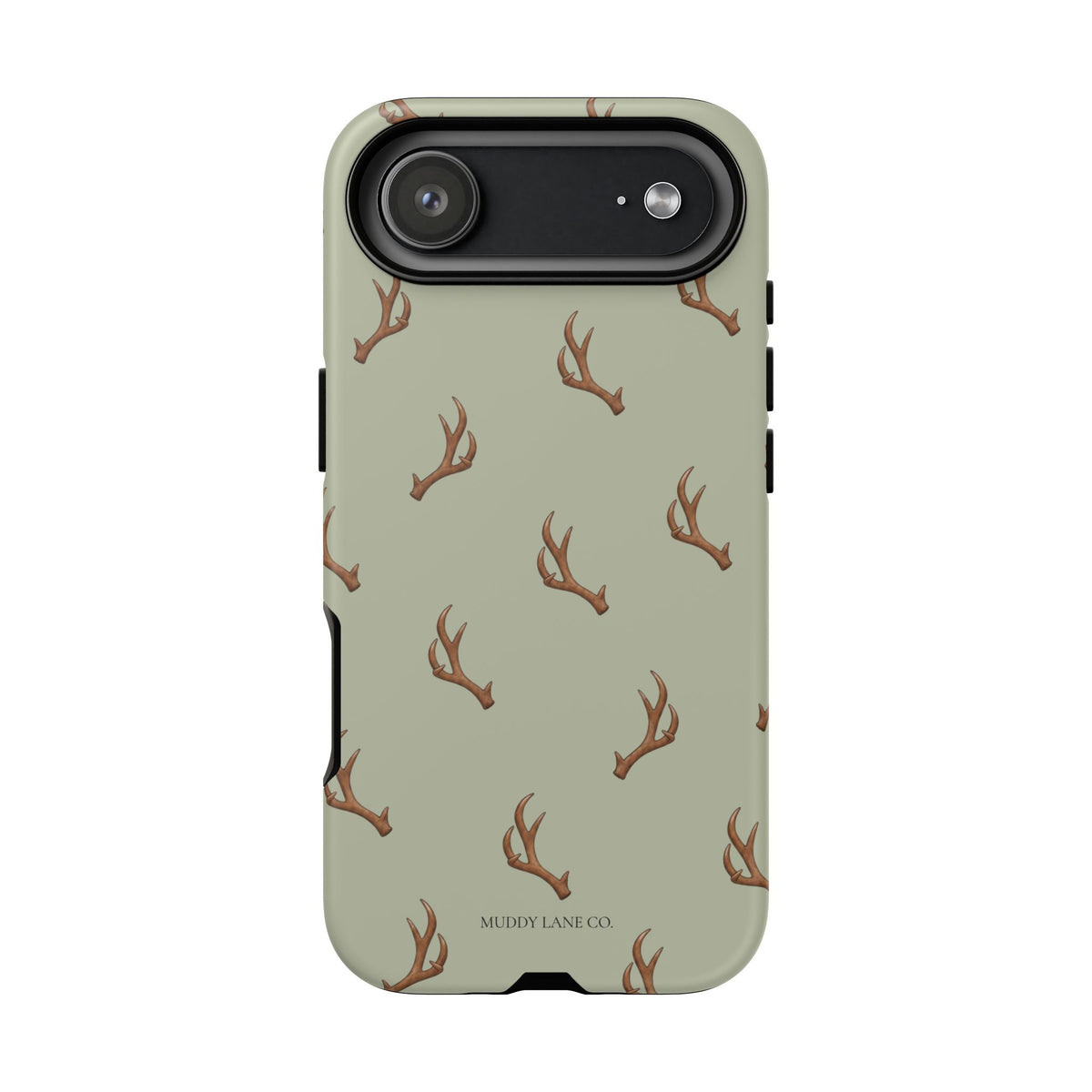 Antler Pattern Tough Phone Case in Light Sage Matte