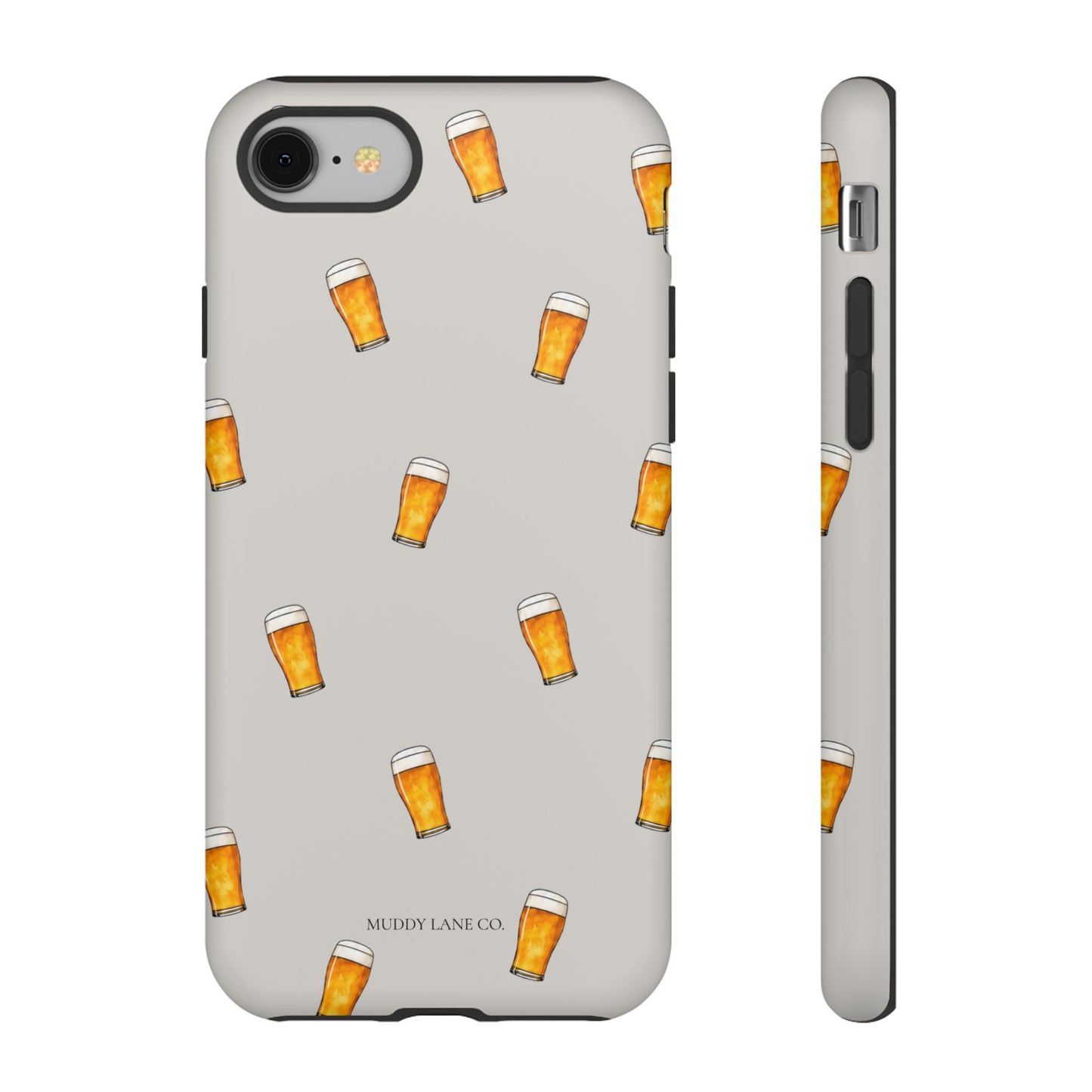 Pint Pattern Tough Phone Case in Soft Grey Matte