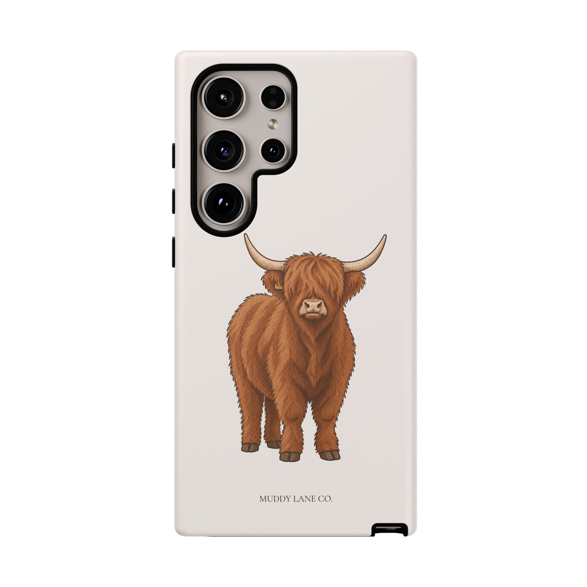 Highland Cow Tough Phone Case in Warm Cream Matte