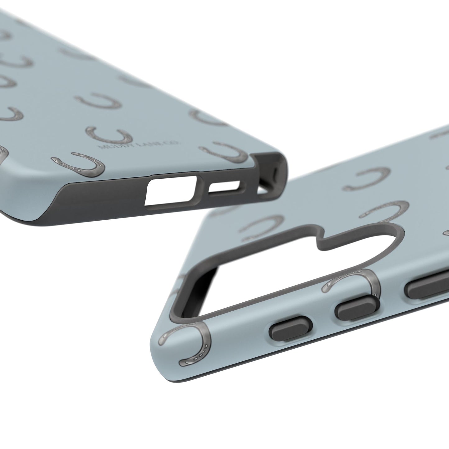Horseshoe Pattern Tough Phone Case in Dusty Blue Matte