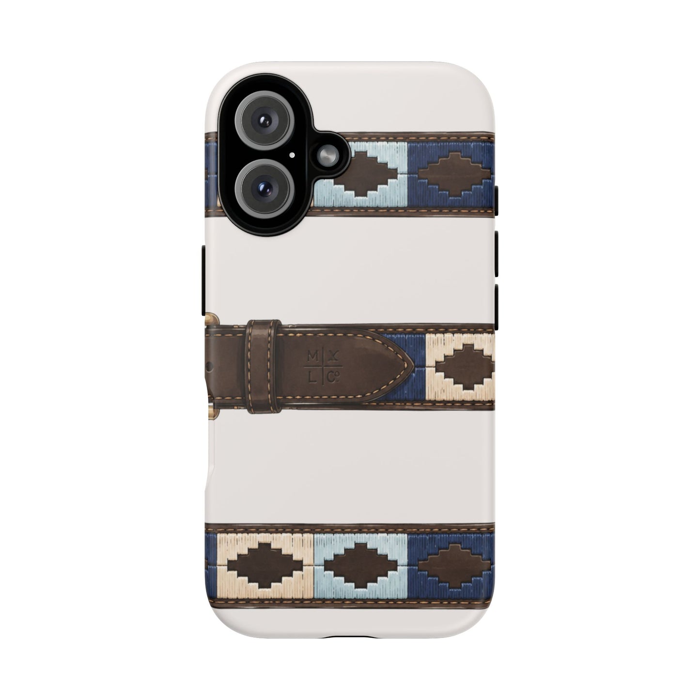 Country Belt Pattern Tough Phone Case in Warm Cream Matte
