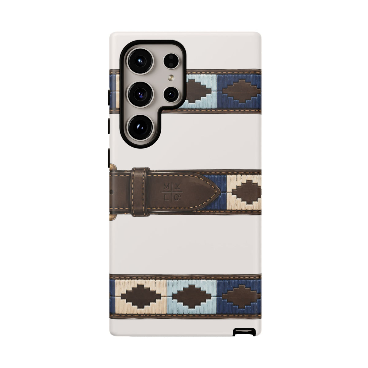 Country Belt Pattern Tough Phone Case in Warm Cream Matte
