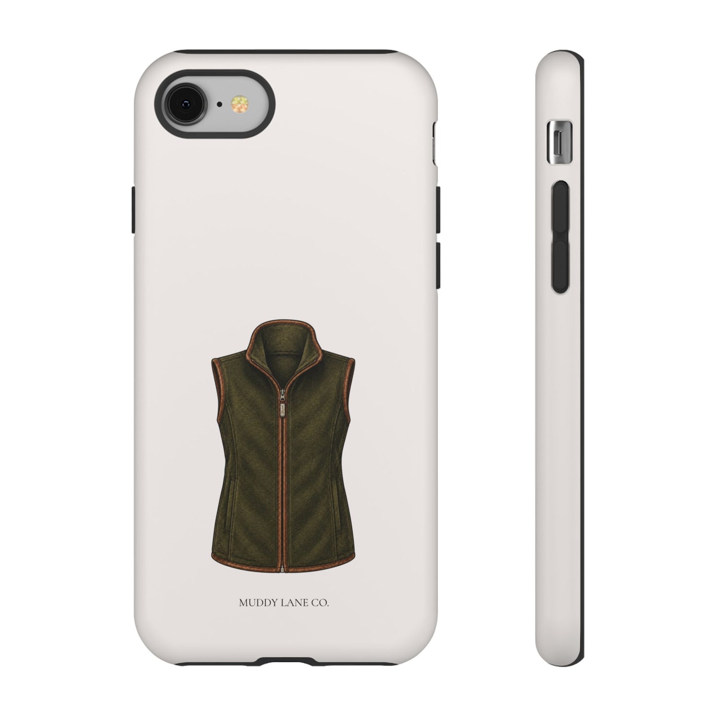 Country Gilet Tough Phone Case in Warm Cream Matte