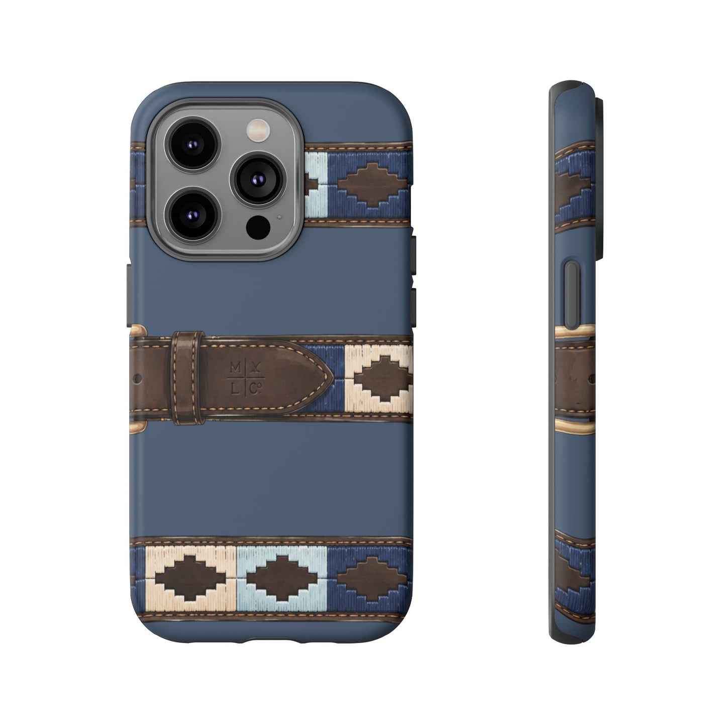 Country Belt Pattern Tough Phone Case in Deep Navy Matte