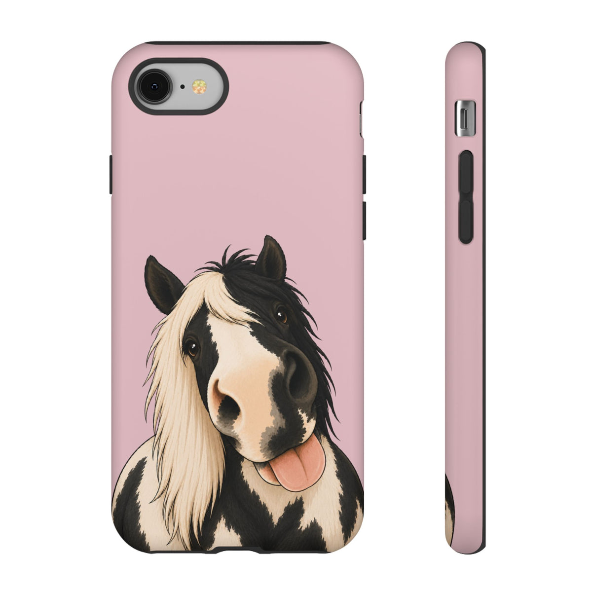 Cheeky Cob Horse phone case in Soft Rosette Pink by Muddy Lane Co, photo 2