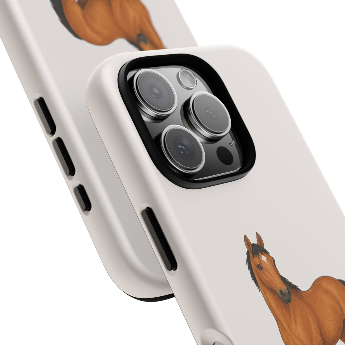 Chestnut Horse Tough Phone Case in Warm Cream Matte