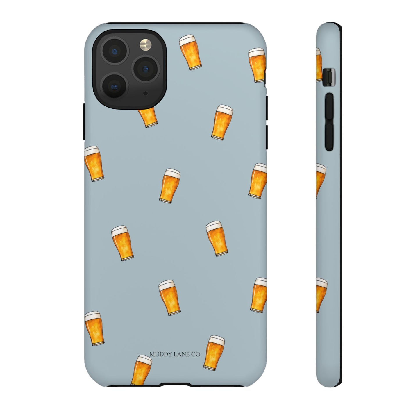 Pint Pattern Tough Phone Case in Dusty Blue Matte