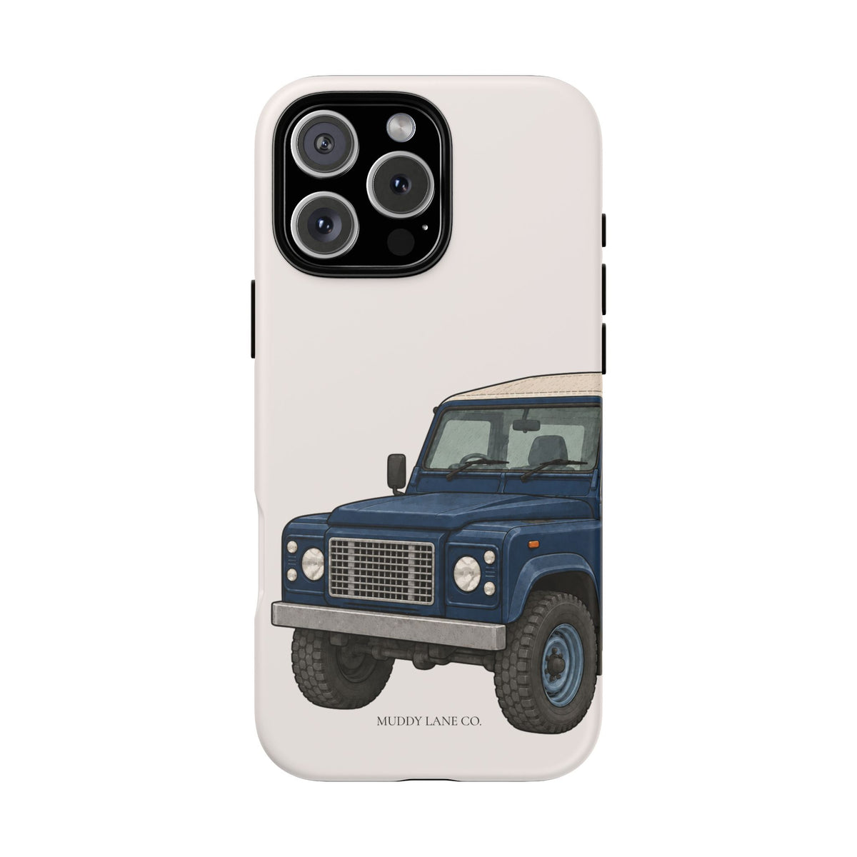 Blue Classic 4x4 Close-Up Tough Phone Case in Warm Cream Matte