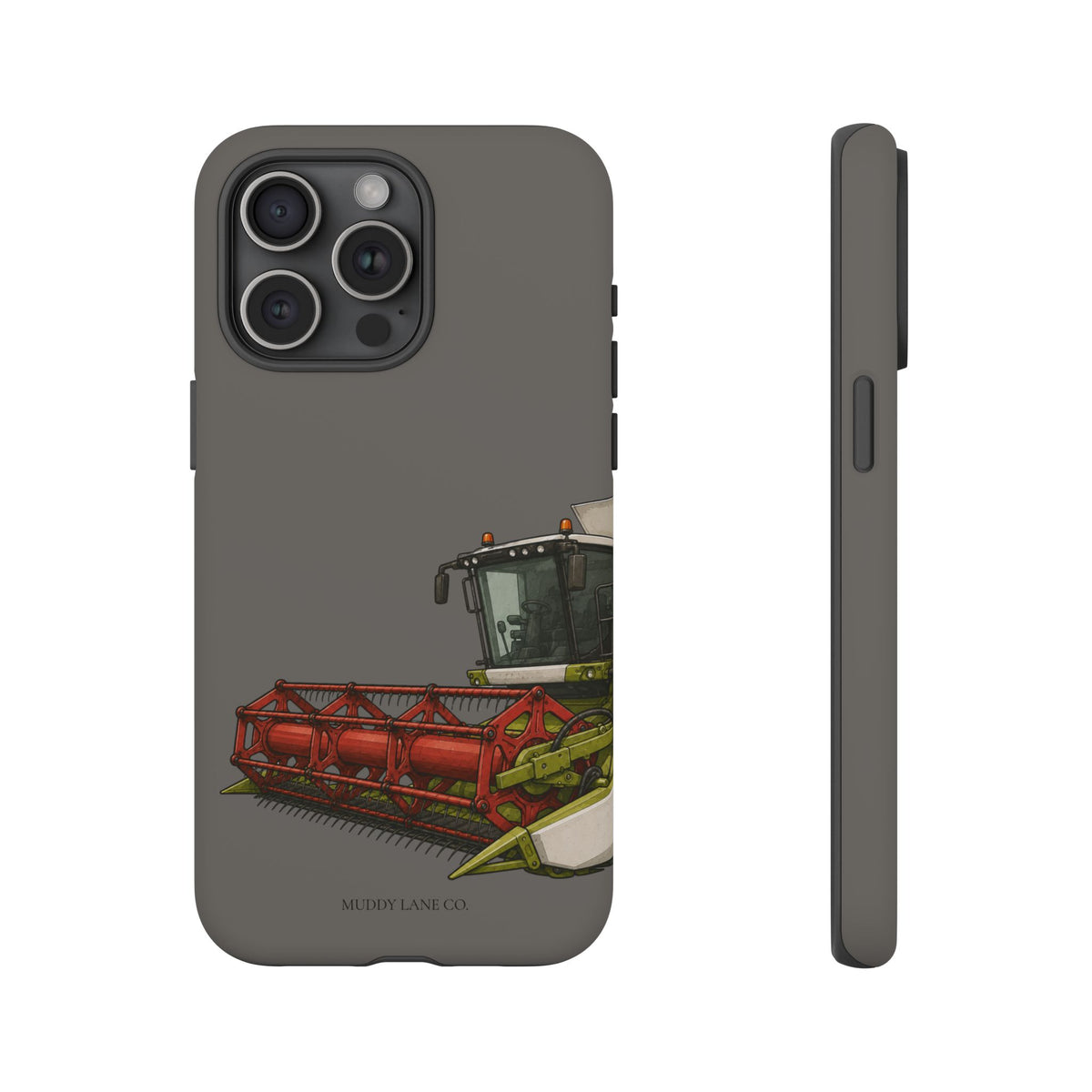 Combine Harvester Close-Up Tough Phone Case in Dark Grey Matte