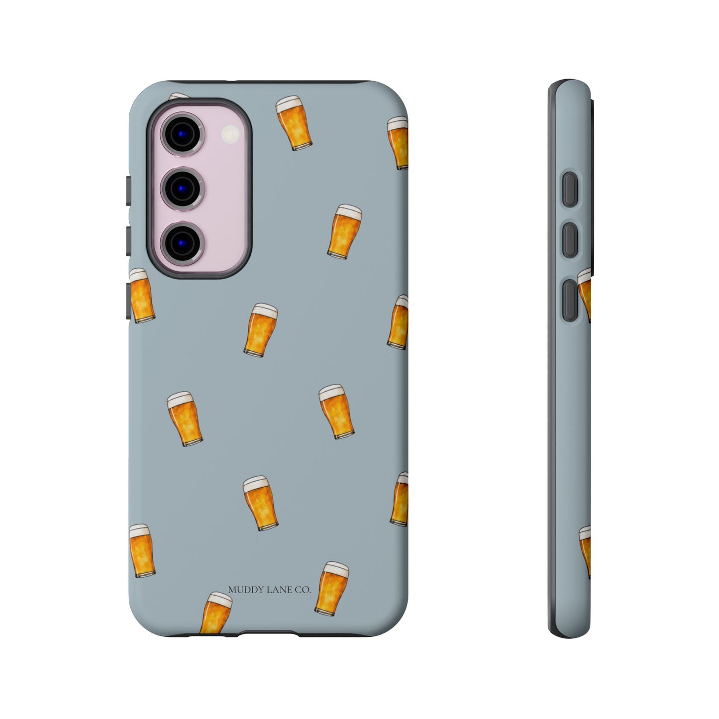 Pint Pattern Tough Phone Case in Dusty Blue Matte