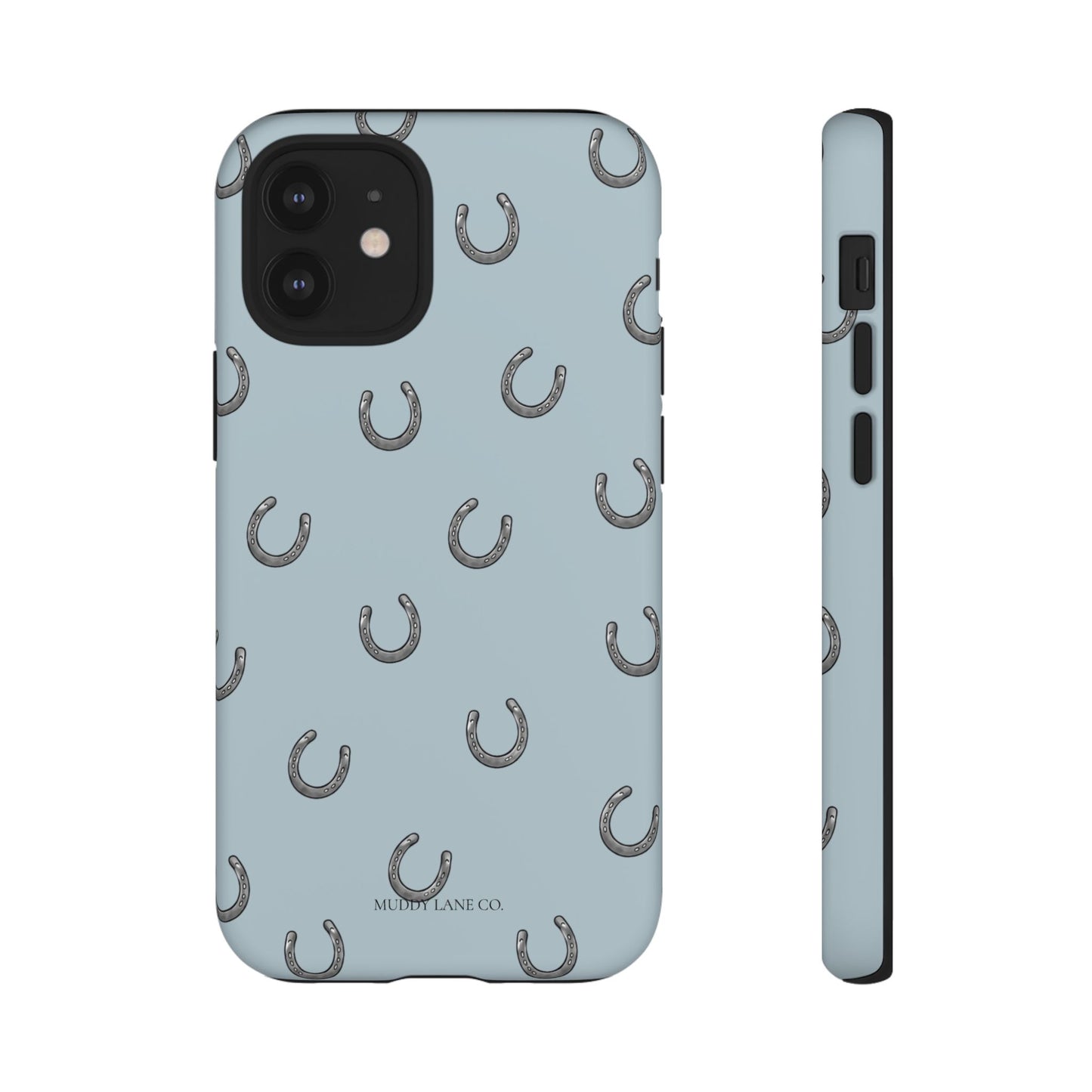 Horseshoe Pattern Tough Phone Case in Dusty Blue Matte