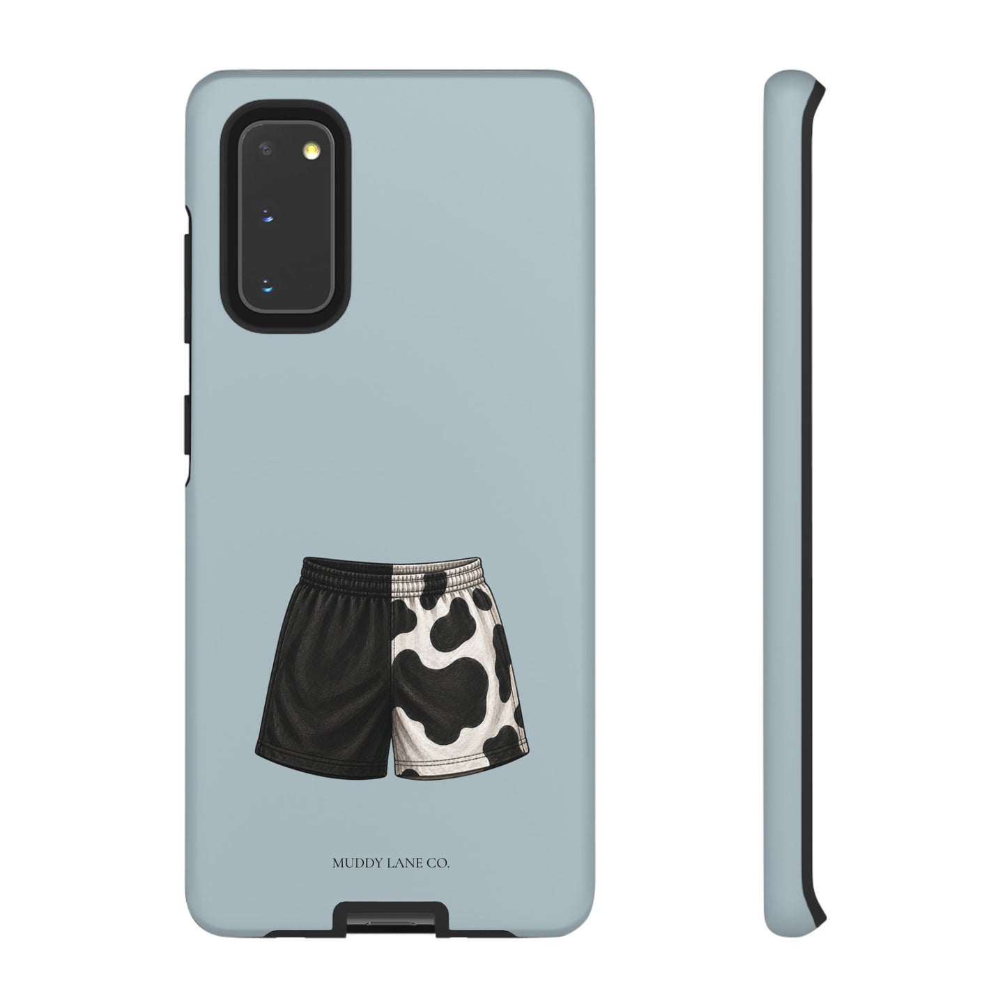 Cow Print Shorts Tough Phone Case in Dusty Blue Matte