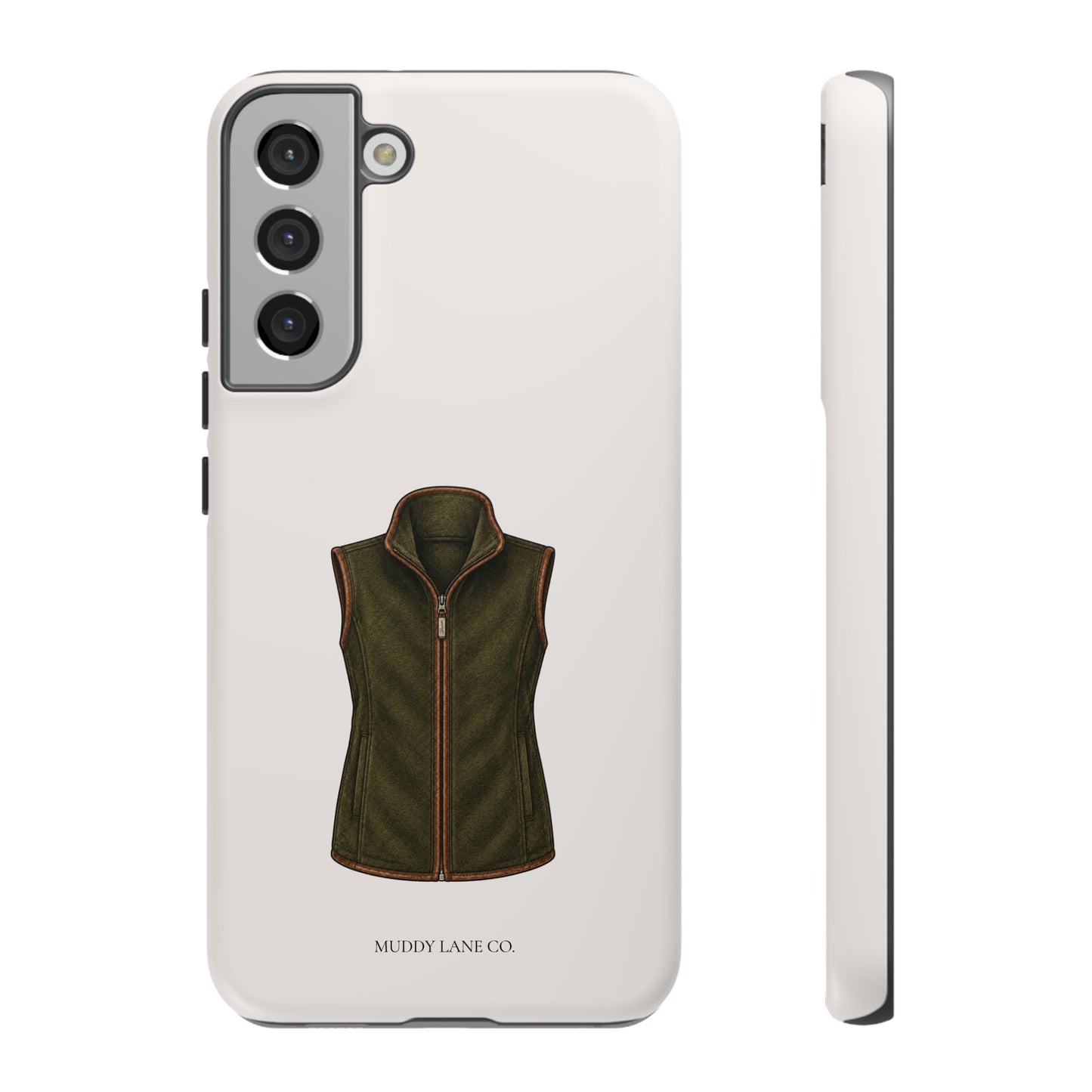 Country Gilet Tough Phone Case in Warm Cream Matte