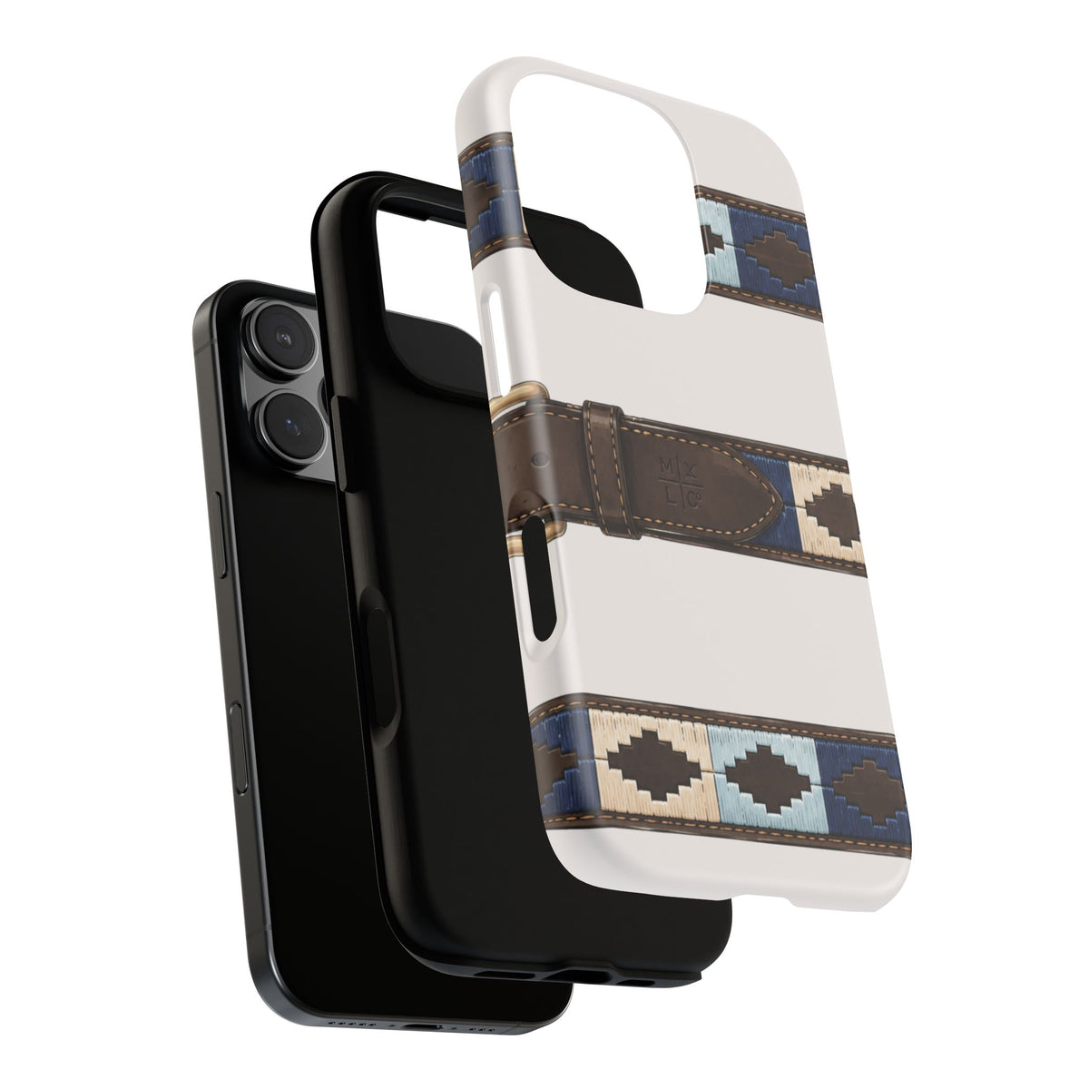 Country Belt Pattern Tough Phone Case in Warm Cream Matte