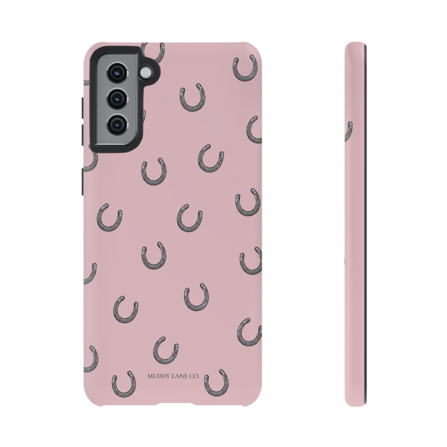 Horseshoe Pattern Tough Phone Case in Soft Rosette Pink Matte