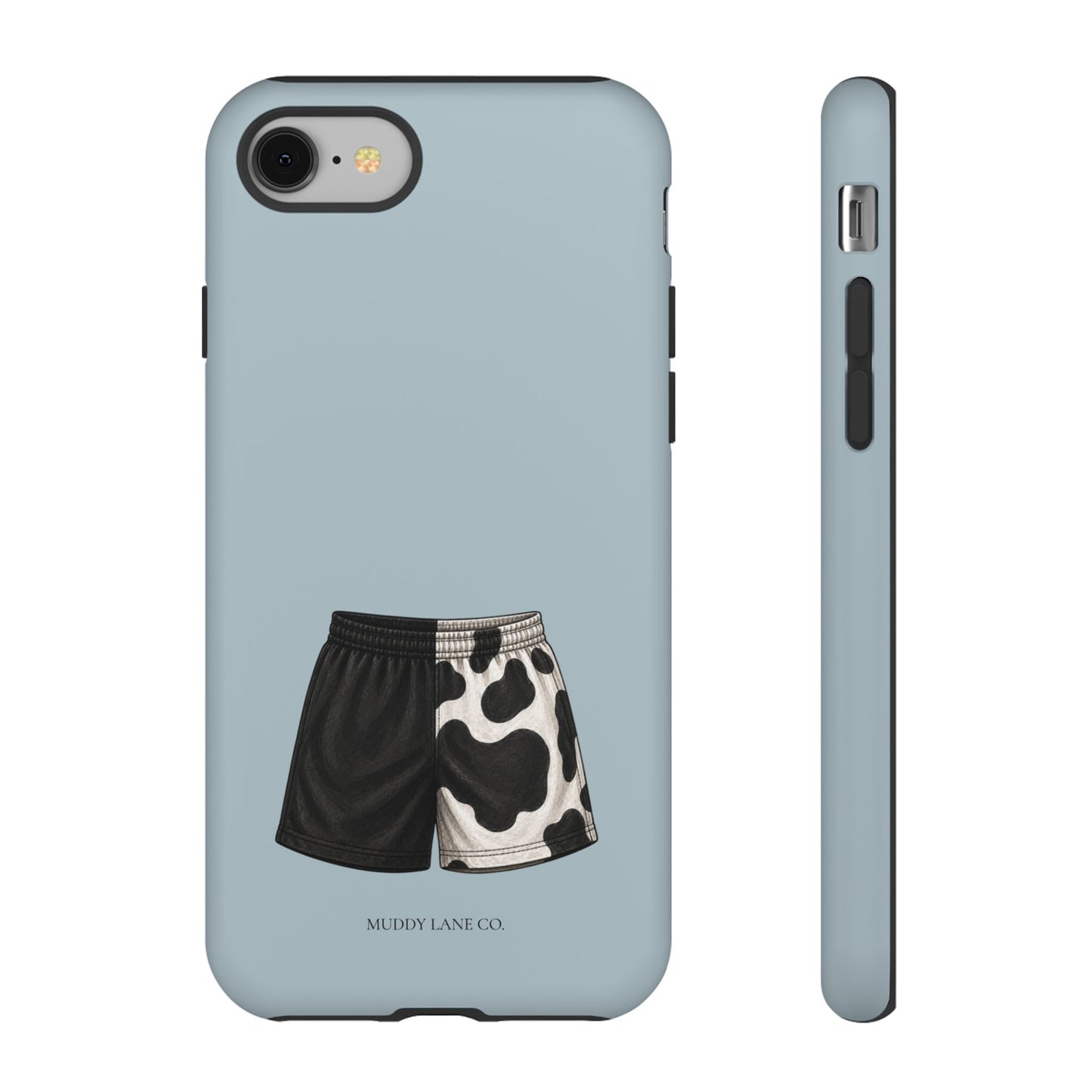 Cow Print Shorts Tough Phone Case in Dusty Blue Matte