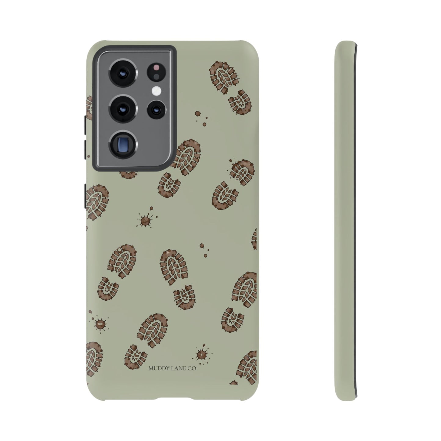 Muddy Boot Print Tough Phone Case in Light Sage Matte